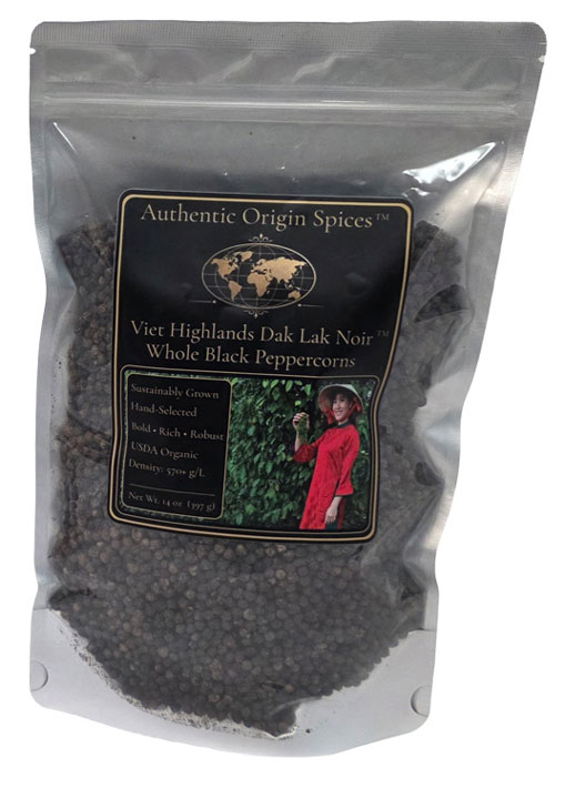 Viet Highlands Dak Lak Noir - Premium whole black peppercorns - 14 Oz