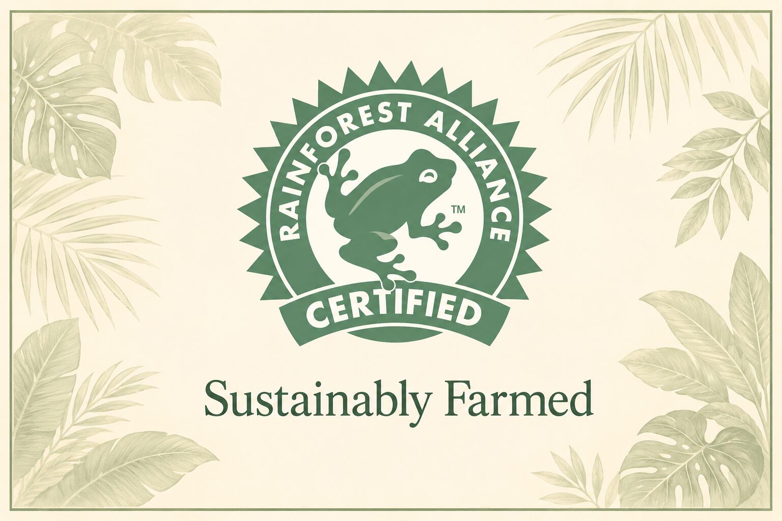 Rainforest Alliance Certified™ seal for Viet Highlands Đắk Lắk Noir™ whole black peppercorns from Vietnam.